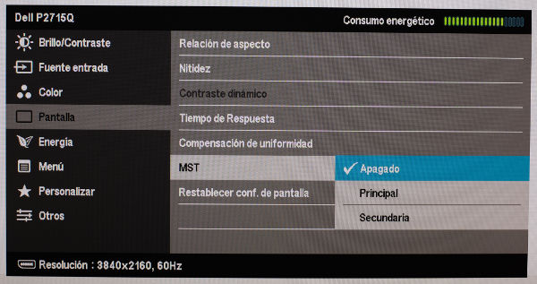 MST desactivado en Dell P2715Q