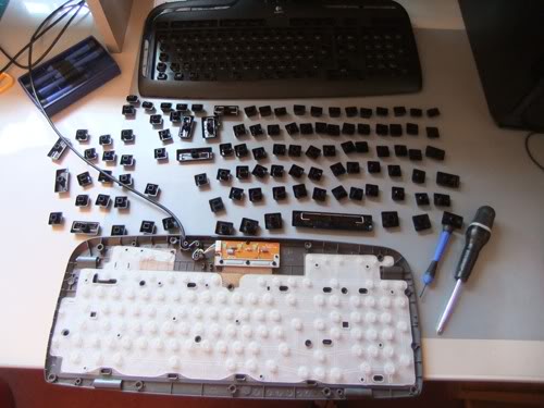 Teclado desmontado