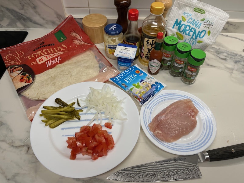Ingredientes para las fajitas