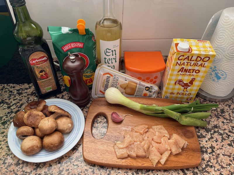 Ingredientes para el risotto