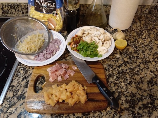 Ingredientes para los tallarines 3 delicias