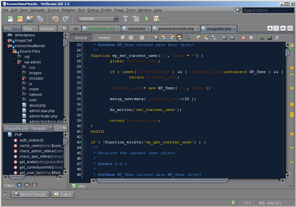 NetBeans con Dark Nimbus y Norway Today aplicados