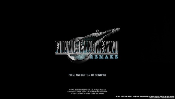 Pantalla de inicio del Final Fantasy VII - Remake